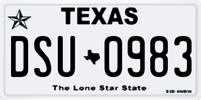 TX license plate DSU0983