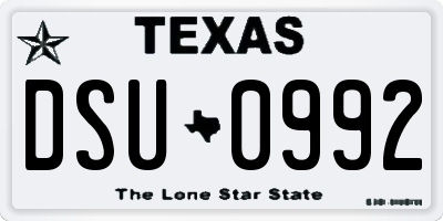 TX license plate DSU0992
