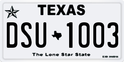 TX license plate DSU1003