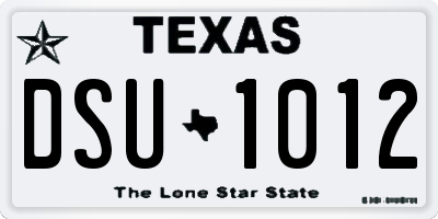 TX license plate DSU1012