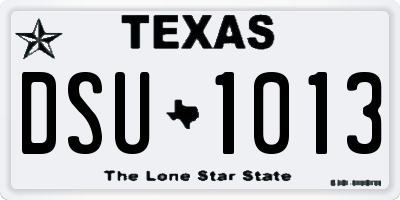 TX license plate DSU1013