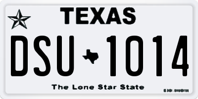 TX license plate DSU1014