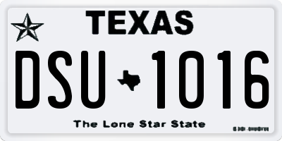 TX license plate DSU1016