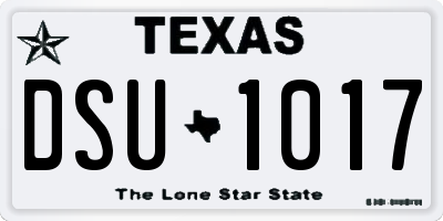 TX license plate DSU1017