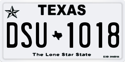 TX license plate DSU1018