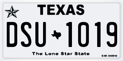 TX license plate DSU1019