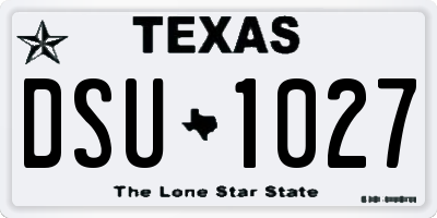TX license plate DSU1027