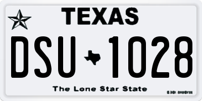 TX license plate DSU1028
