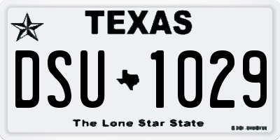 TX license plate DSU1029