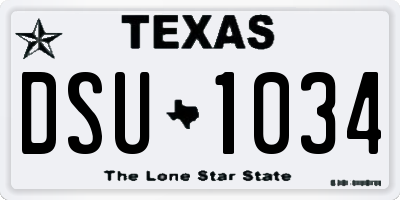 TX license plate DSU1034