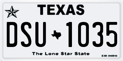 TX license plate DSU1035