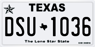 TX license plate DSU1036