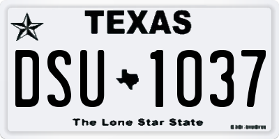 TX license plate DSU1037