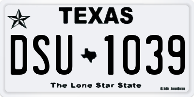 TX license plate DSU1039