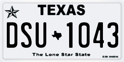 TX license plate DSU1043