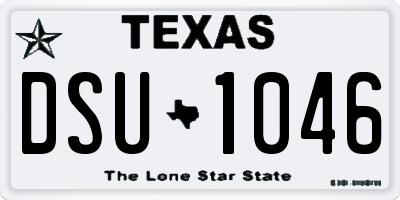TX license plate DSU1046