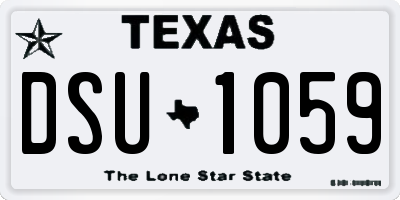 TX license plate DSU1059