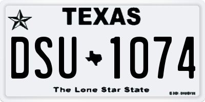 TX license plate DSU1074