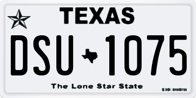 TX license plate DSU1075