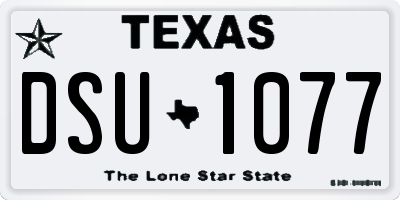 TX license plate DSU1077