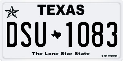 TX license plate DSU1083