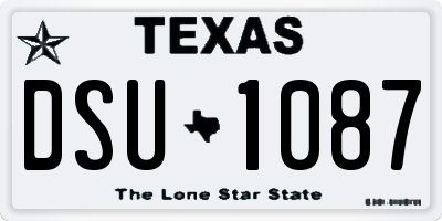 TX license plate DSU1087
