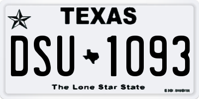 TX license plate DSU1093