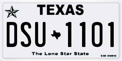TX license plate DSU1101