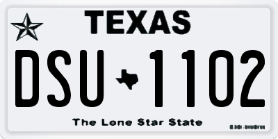 TX license plate DSU1102