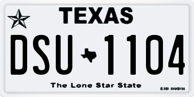 TX license plate DSU1104