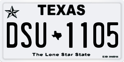 TX license plate DSU1105