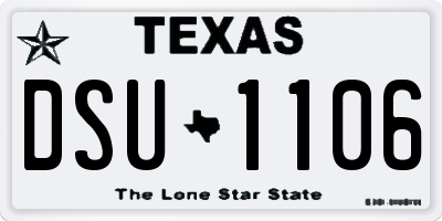 TX license plate DSU1106