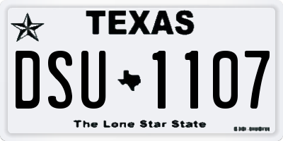 TX license plate DSU1107