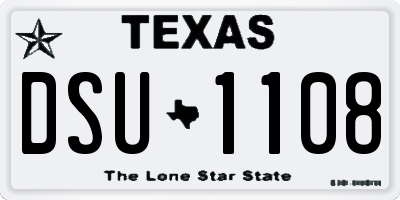 TX license plate DSU1108