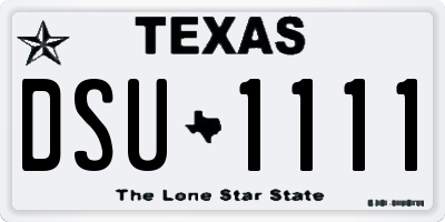 TX license plate DSU1111