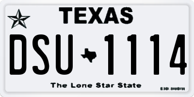 TX license plate DSU1114