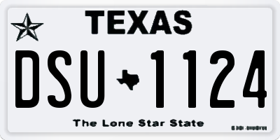 TX license plate DSU1124