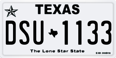 TX license plate DSU1133