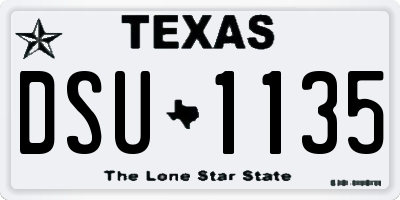 TX license plate DSU1135