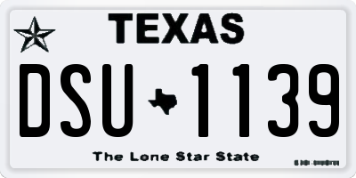 TX license plate DSU1139