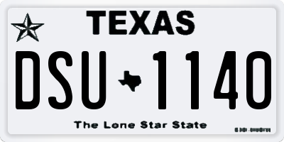 TX license plate DSU1140