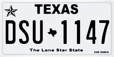 TX license plate DSU1147