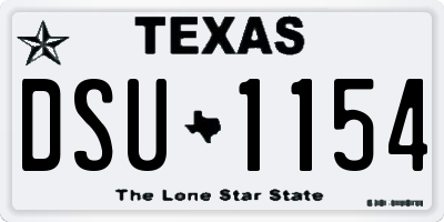 TX license plate DSU1154