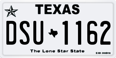 TX license plate DSU1162
