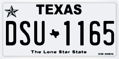 TX license plate DSU1165