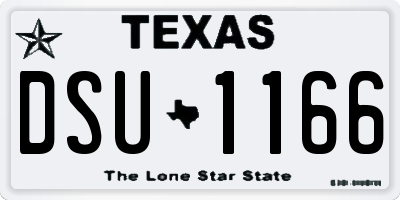 TX license plate DSU1166