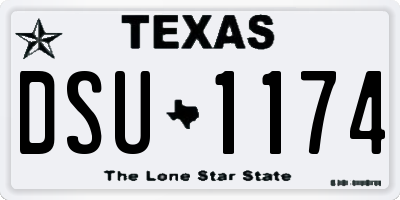 TX license plate DSU1174