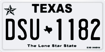 TX license plate DSU1182