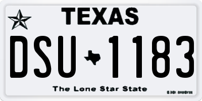 TX license plate DSU1183