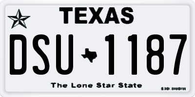 TX license plate DSU1187